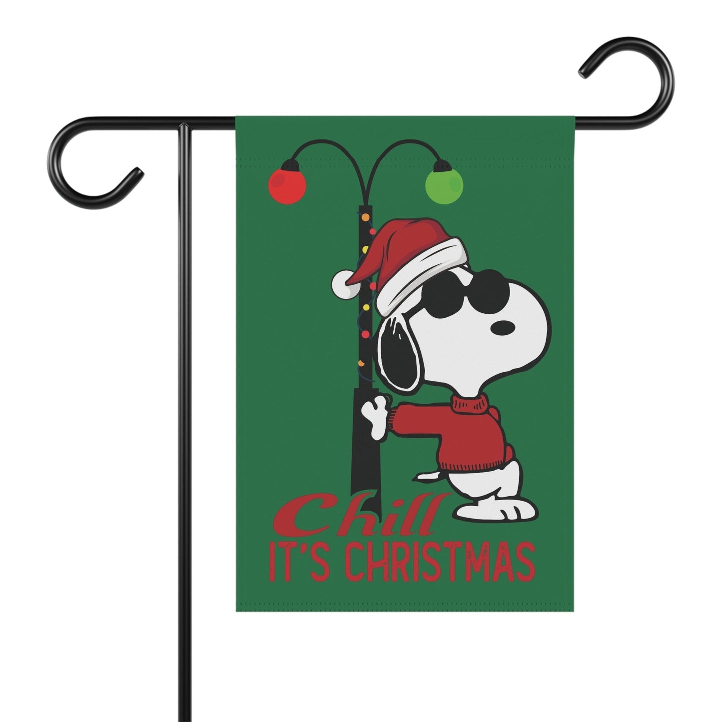 Festive Christmas Snoopy Joe Cool Garden Flag, Outdoor Holiday Decoration, Peanuts Character Flag, Joe Cool Snoopy