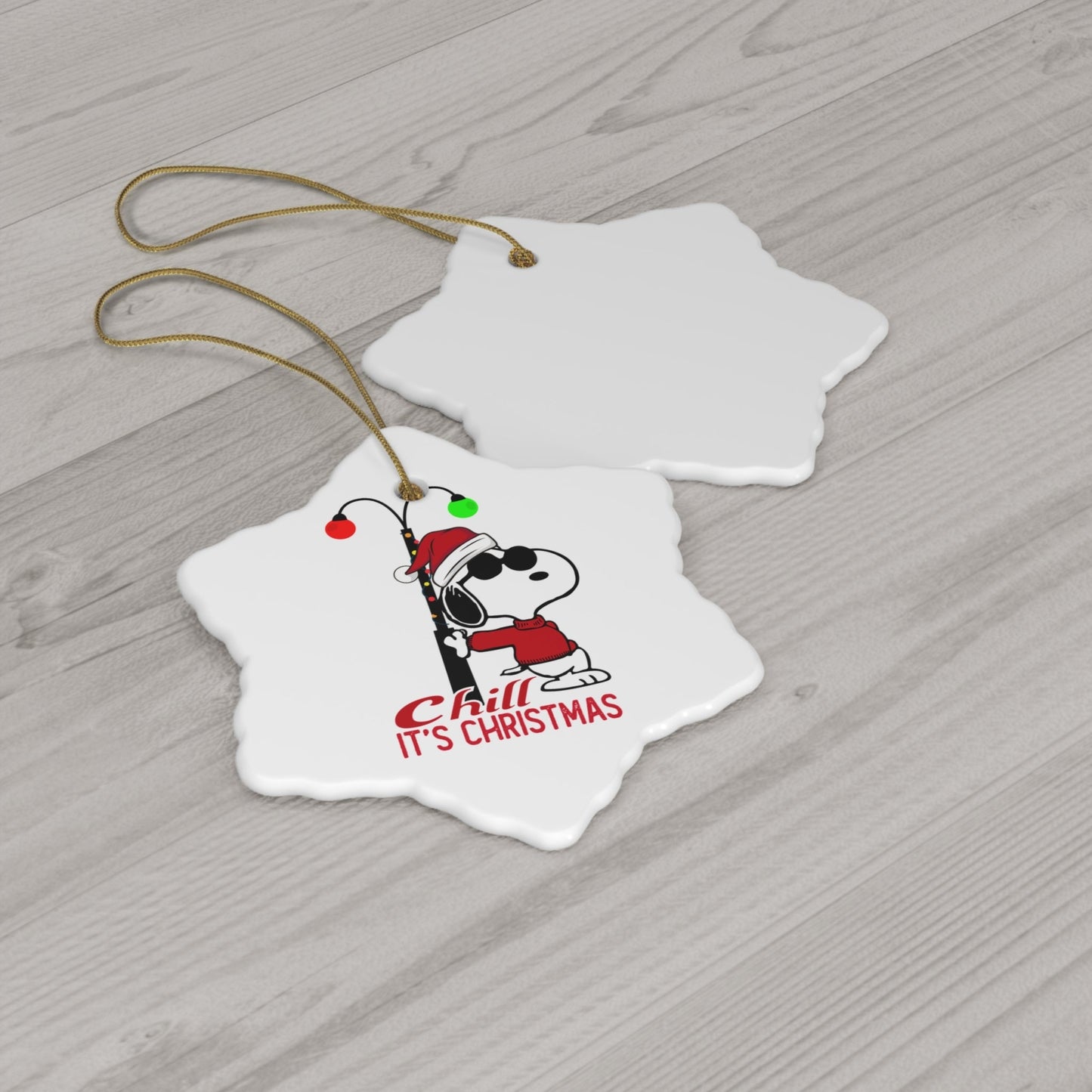 Christmas Snoopy Ceramic Ornament