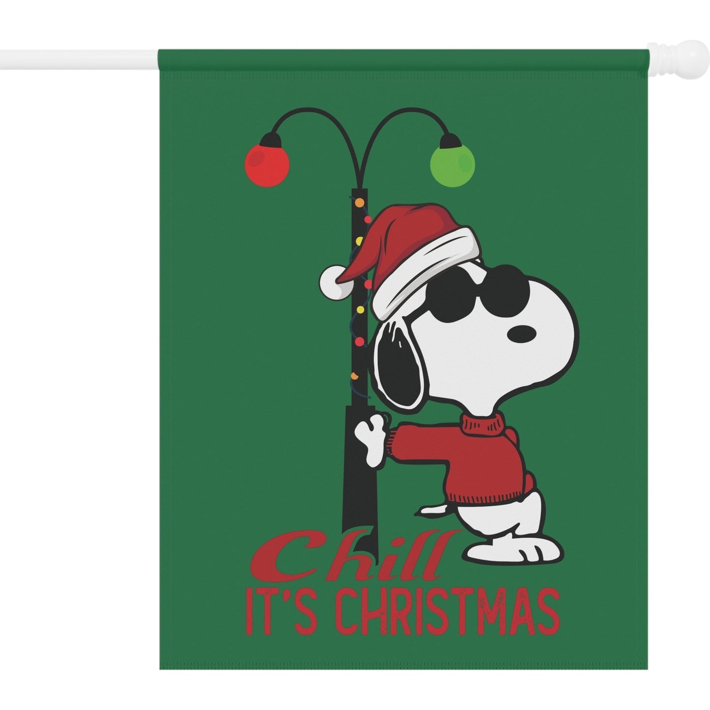 Festive Christmas Snoopy Joe Cool Garden Flag, Outdoor Holiday Decoration, Peanuts Character Flag, Joe Cool Snoopy