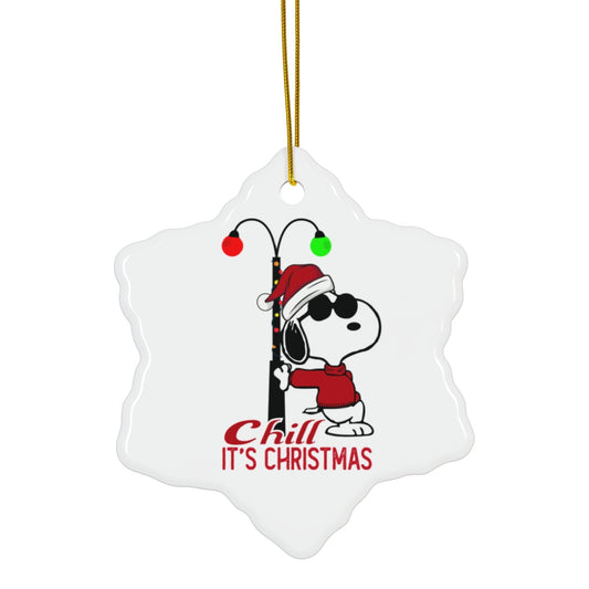 Christmas Snoopy Ceramic Ornament