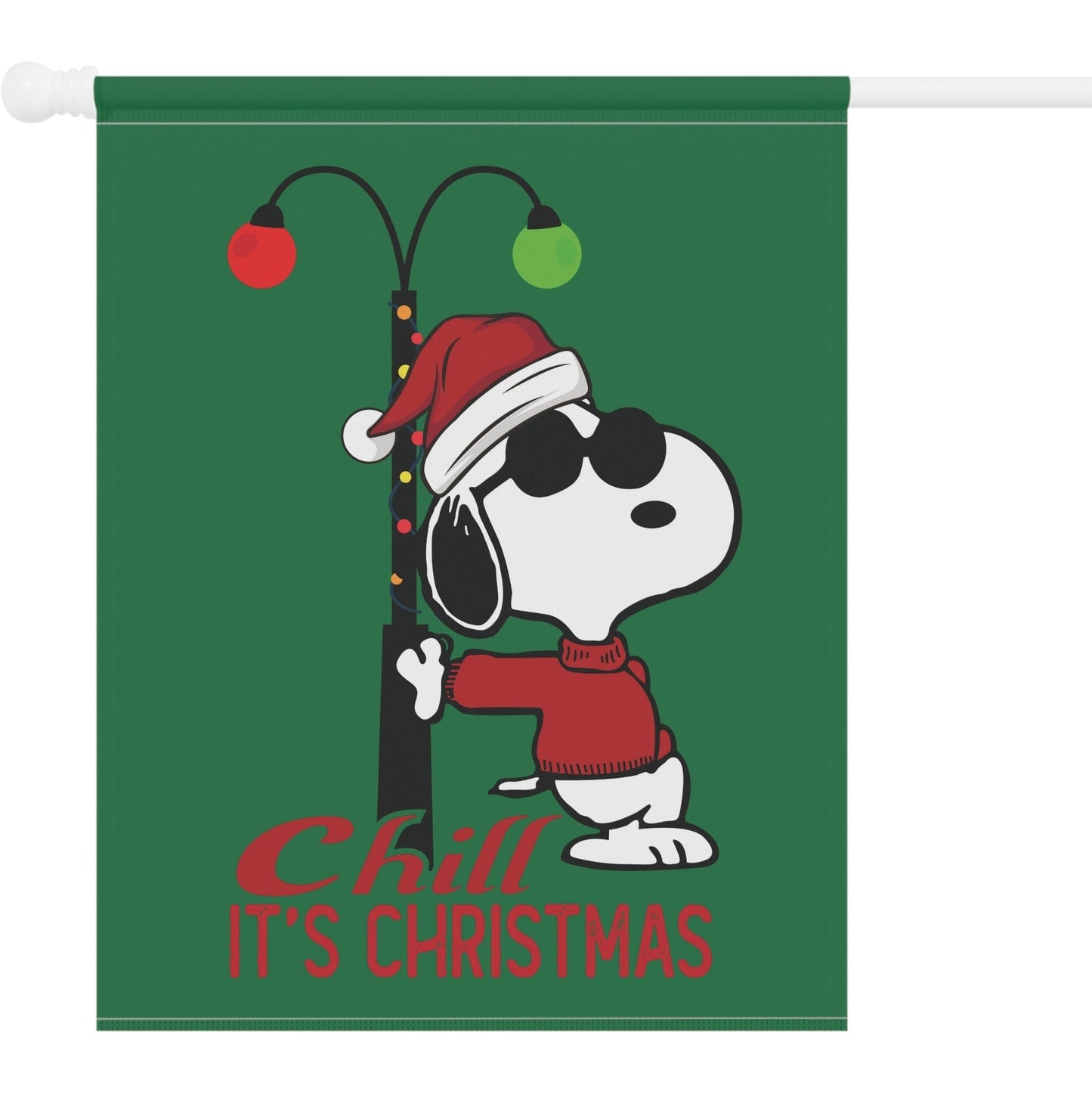 Festive Christmas Snoopy Joe Cool Garden Flag, Outdoor Holiday Decoration, Peanuts Character Flag, Joe Cool Snoopy