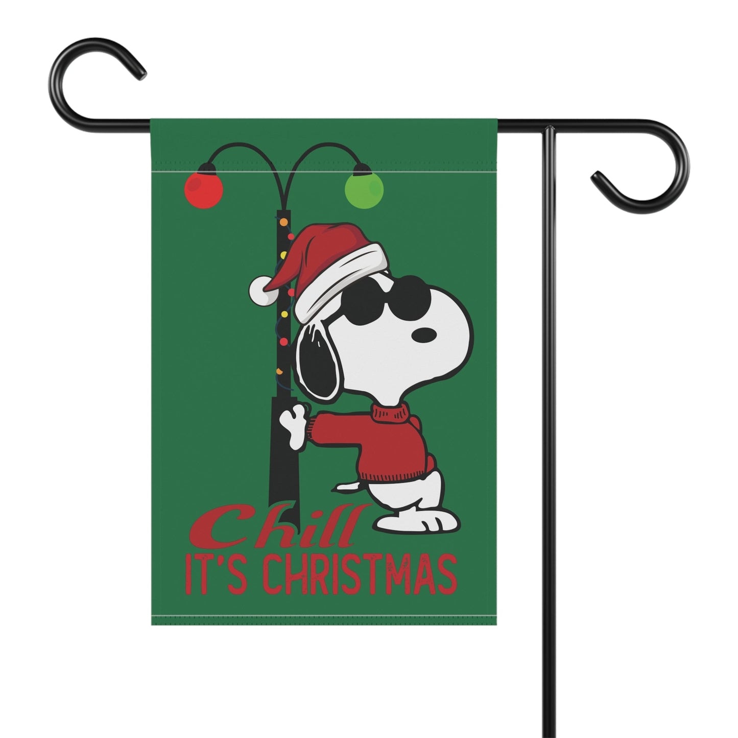 Festive Christmas Snoopy Joe Cool Garden Flag, Outdoor Holiday Decoration, Peanuts Character Flag, Joe Cool Snoopy