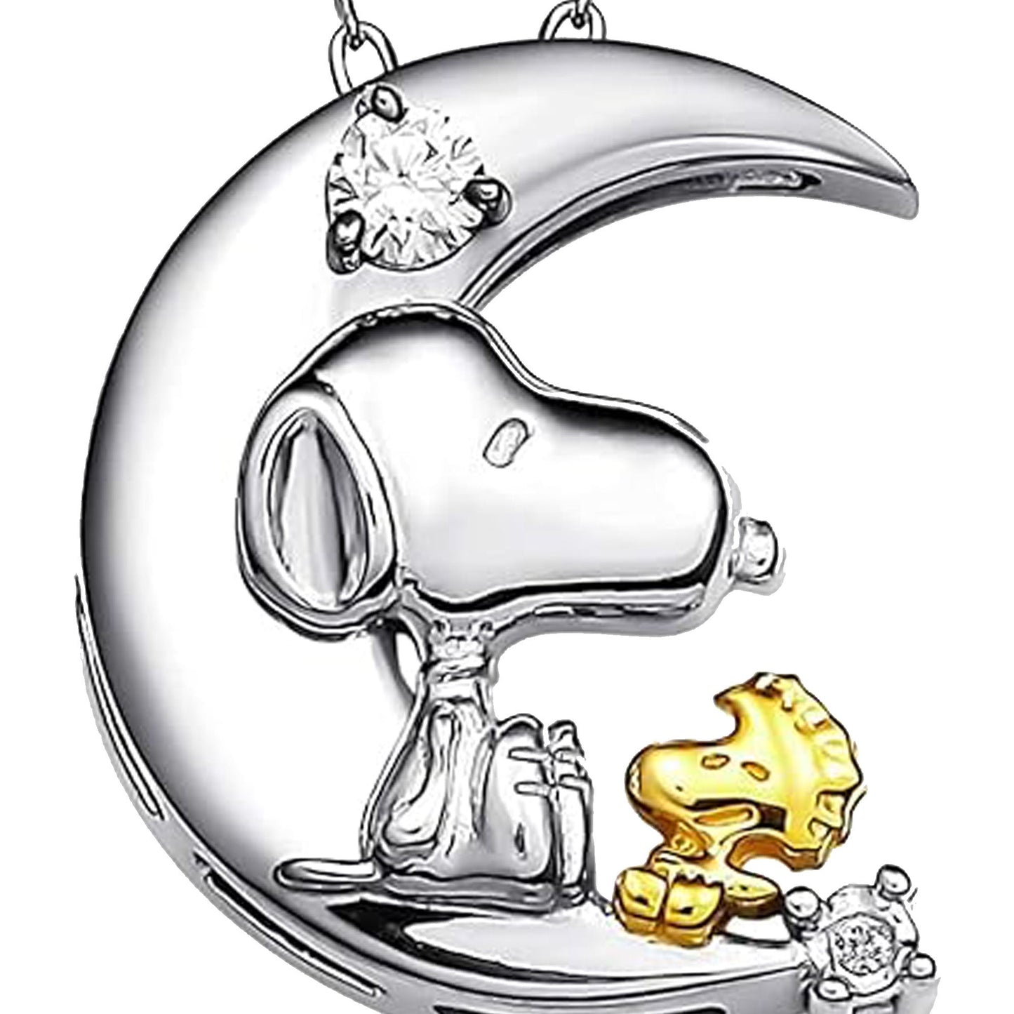 PEANUTS SNOOPY 70 Anniversary Moon Necklace Silver 925 x Diamond