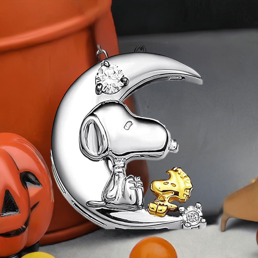 PEANUTS SNOOPY 70 Anniversary Moon Necklace Silver 925 x Diamond